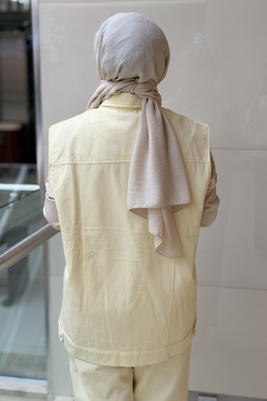 Ghisa Boncuk İşlemeli Önden Çıtçıtlı Yelek Pantolon Takım