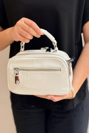 Mahal Bags S Logolu Çifrt Fermuarlı El Tumalı Çapraz Çanta