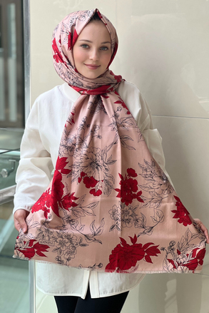 İpekevi 7318 Açelya Desenli İpek Şal