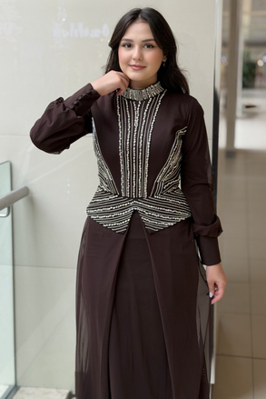 Fashion Night Taş İşlemeli Abiye Elbise