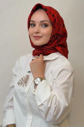 İpekyol Desenli Twill İpek Eşarp