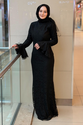 Fashion Night Kordone Dantel Abiye Elbise