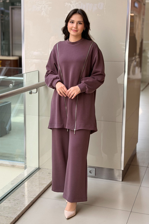 Nurcan Çetin Fermuar Detaylı Tunik Pantolon Takım
