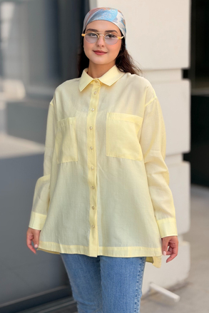 Mahal Miya Çift Cepli Oversize Gömlek
