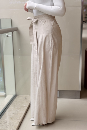 Ceremony Önü Pileli Beli Kuşaklı Dubai Pantolon