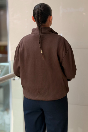 İpekyol Yarım Fermuar Beli Büzgülü Sweat