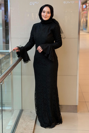 Fashion Night Kordone Dantel Abiye Elbise