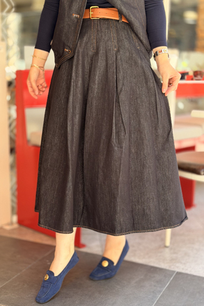 Twist Kemerli Denim Etek