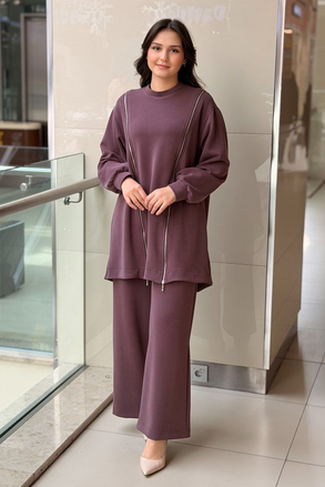 Nurcan Çetin Fermuar Detaylı Tunik Pantolon Takım