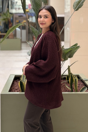 Kahma V Yaka Tek Düğme Oval Kesim Astarlı Kap
