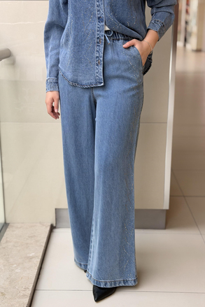İpekyol Hotfix Baskılı Denim Pantolon