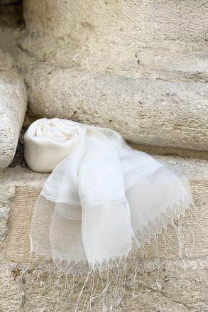 Armanda İpekli Çift Kat Tüllü Şal