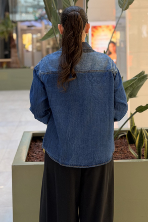 İpekyol Çıkarılabilir Fularlı Denim Gömlek