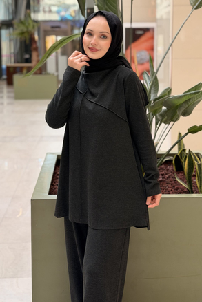 Kahma Balıkçı Yaka Triko Tunik Pantolon Takım