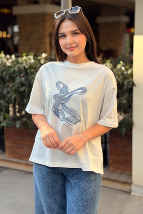 Kahma Random Nakışlı Basic T-Shirt