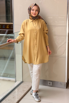 Tığ Triko Saten Yüzlü Oversize Gömlek