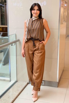 İpekyol Düğme Aksesuarlı Balon Fit Pantolon