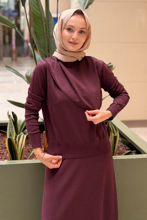 Nuss Tuniği Verev Kapaklı Etekli Takım
