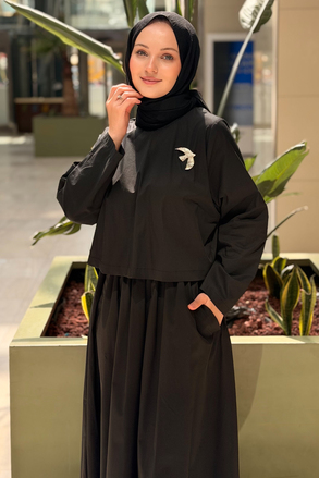 Ghisa Kuş Broşlu Tunik Elbise