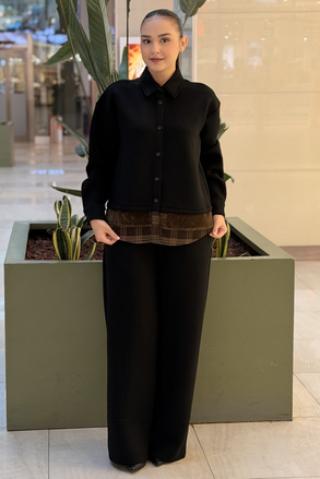 İpekyol Kontrast Katmanlı Oversize Gömlek