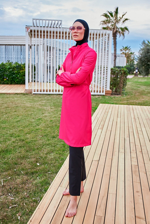 Marina Paraşüt Kumaş Tam Kapalı Tesettür Mayo