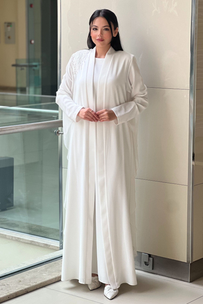 Heddy İç Elbiseli Omuzu Pul Payet Deatylı Abaya