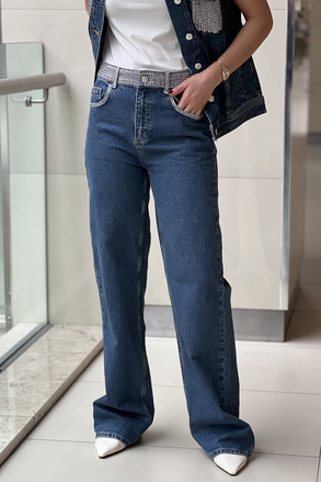 İpekyol Hotfix Baskılı Jean Pantolon