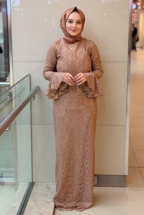 Fashion Night Kordone Dantel Abiye Elbise