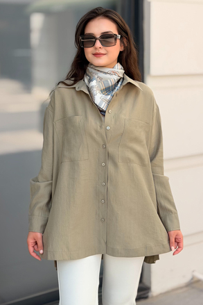 Mahal Miya Çift Cepli Oversize Gömlek