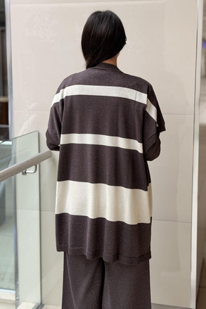 Ghisa Sim Merserize İpli Tunik Yelek Pantolon 3lü Set Takım
