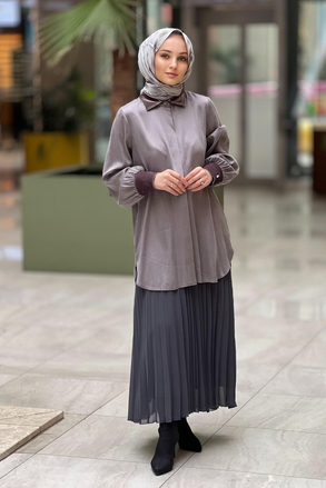 Missdalida Kadife Detaylı Gömlek