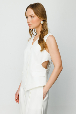 On Fashion Beli Pencere Detaylı Yelek