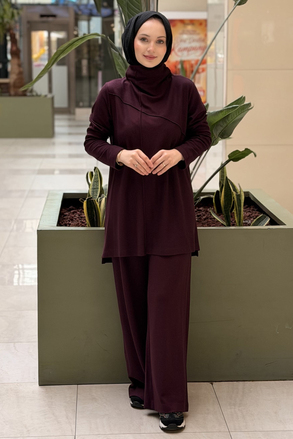 Kahma Balıkçı Yaka Triko Tunik Pantolon Takım