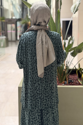 Nurcan Çetin Leoper Desenli Tunik Etek Takım