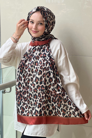 Siyane İpeksi Leopar Vual Şal