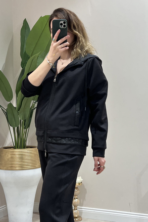 On Fashion Etek Ucu İki Kumaş Detaylı Bağcıklı Mont