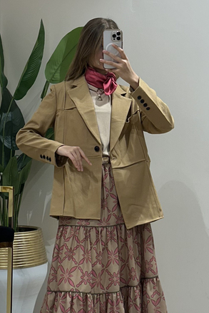 İpekyol Patchwork Efektli Blazer Ceket