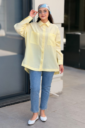 Mahal Miya Çift Cepli Oversize Gömlek