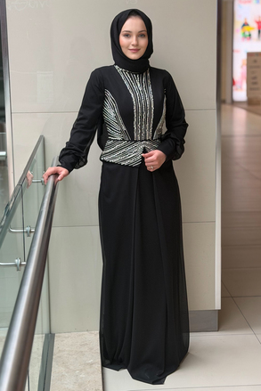 Fashion Night Taş İşlemeli Abiye Elbise