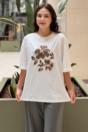 Missemramiss Floral Nakışlı Tişört