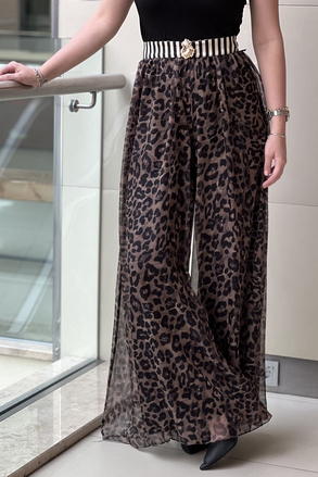 Mianotte Leopar Astarlı Şifon Pantolon