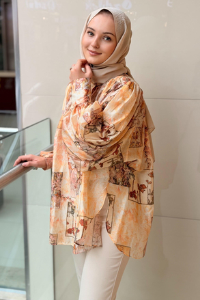 Ghisa Geniş Kol Desenli Gömlek