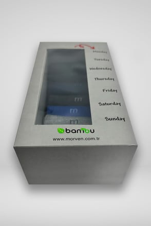 Morven Erkek Muhtelif Bambu Düz Desen Kutulu Çorap