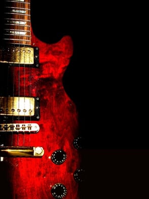 • Kırmızı Elektro Gitar - Kanvas Tablo