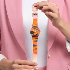 Swatch SUOZ362 Barns-Grahams Orange and Red on Pink Unisex Kol Saati
