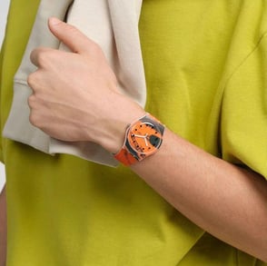 Swatch SUOZ362 Barns-Grahams Orange and Red on Pink Unisex Kol Saati