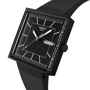 Swatch WHAT IF...BLACKAGAIN? SO34B701 Unisex Kol Saati