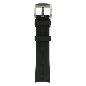 Tissot Seastar T0664071705701A için siyah kauçuk kordon