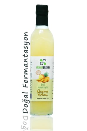 Doğal Fermante Ananas Sirkesi 500 ml Cam Şişede görseli.