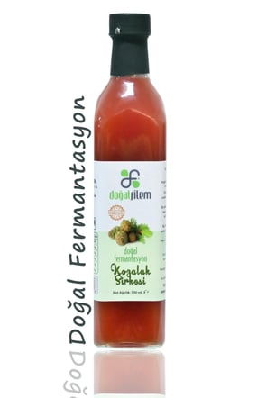 Doğal Fermante Çam Kozalağı Sirkesi 500 ml Cam Şişede görseli.